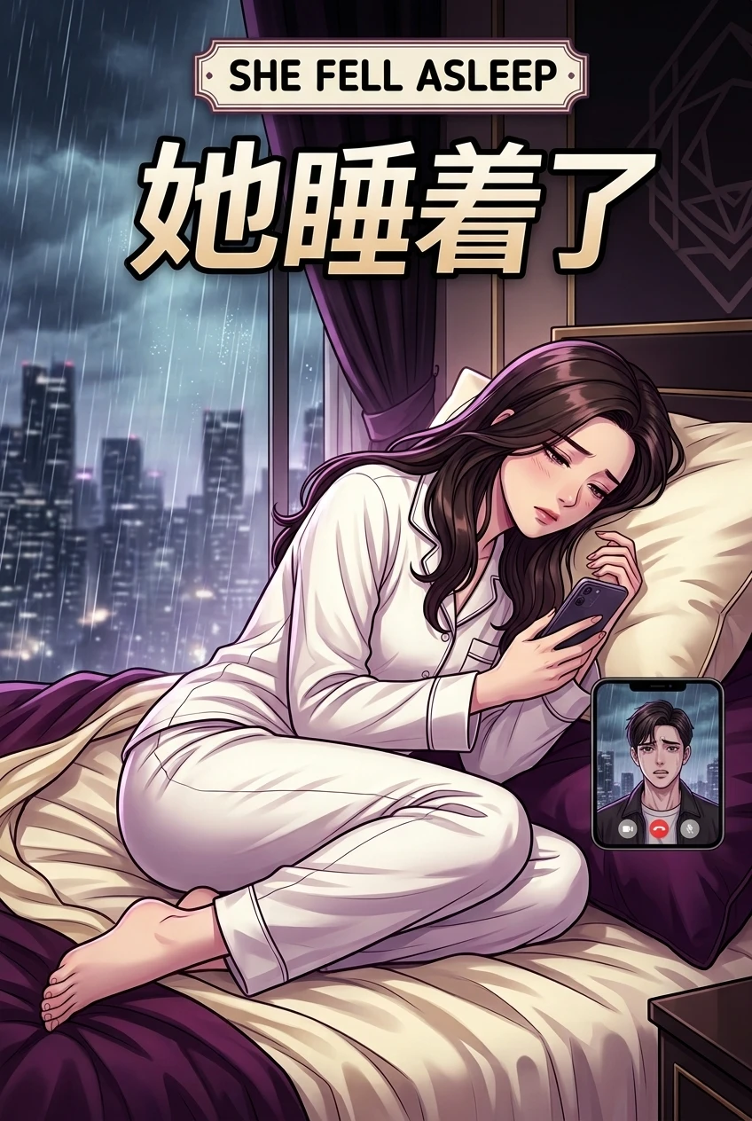 她睡着了